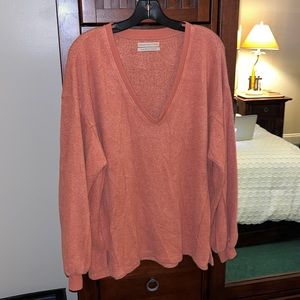 VNeck Orange Sweater Urban Outfitters